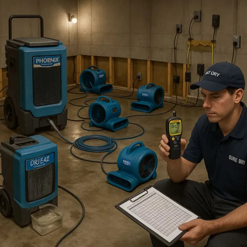 Structural Drying and Dehumidification process in Sonoma, CA
